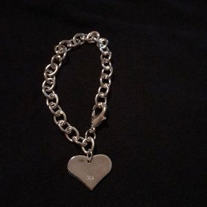 925 silver chain bracelet with heart charm